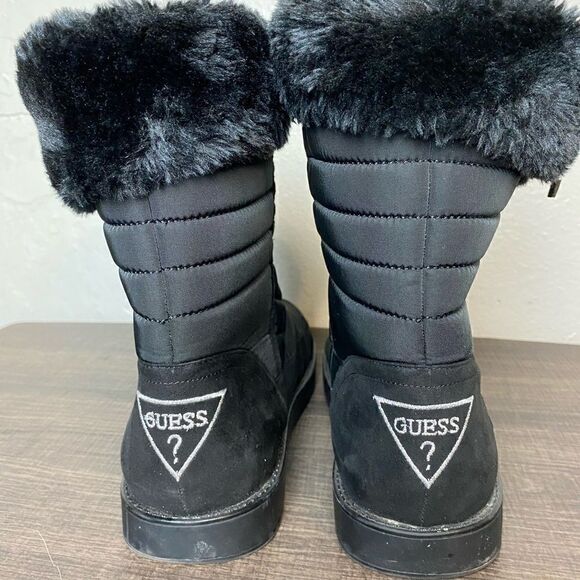 GUESS Womens Black Faux Fur Lined Boots Size 9 - Picture 4 of 10